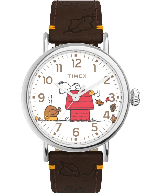 Peanuts® x Timex Standard Thanksgiving 40mm Leather Strap Watch made by Timex