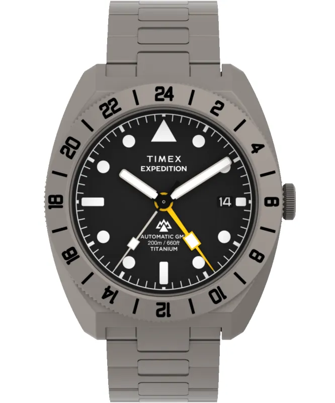 Expedition® Pioneer Titanium Automatic GMT 41mm Titanium Bracelet Watch made by Timex