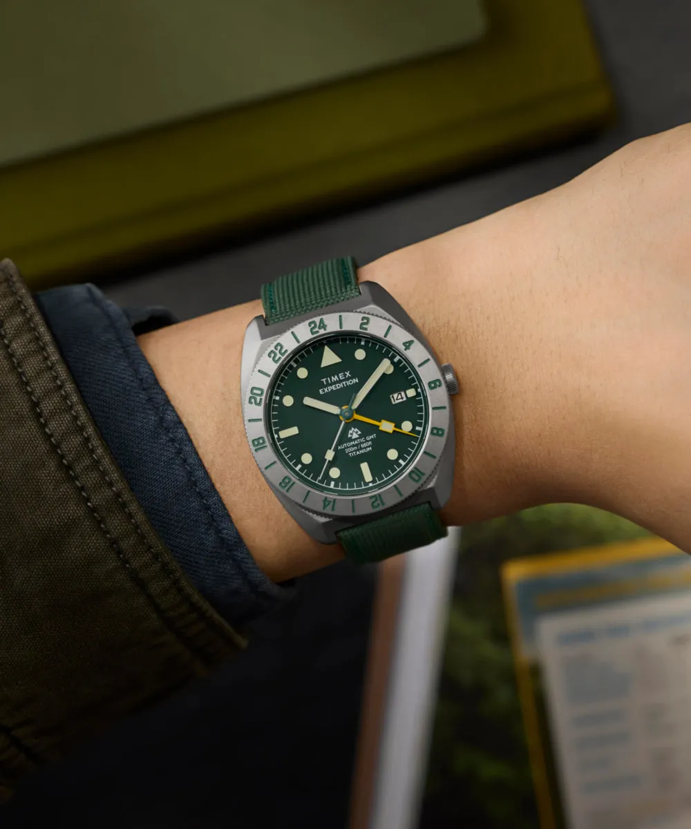 Expedition® Pioneer Titanium Automatic GMT 41mm Fabric Strap Watch sold by Timex product image thumbnail 2