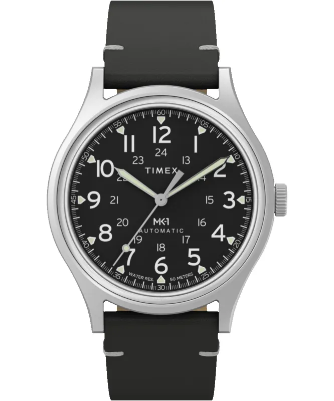 Timex MK1 Automatic 40mm Leather Strap Watch made by Timex