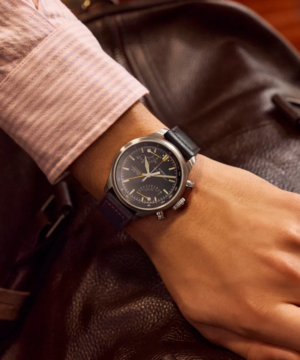 Waterbury Ace Fly-Back Chronograph 43mm Leather Strap Watch sold by Timex product image thumbnail 2
