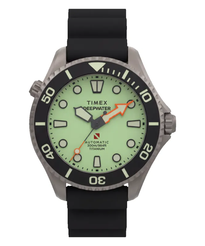 Deepwater Meridian 300 Titanium HEV Automatic 44mm HNBR Synthetic Rubber Strap Watch made by Timex