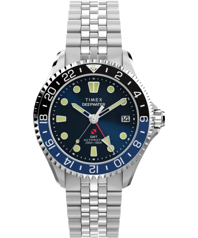 Deepwater Meridian 200 Automatic GMT 42mm Stainless Steel Bracelet Watch made by Timex