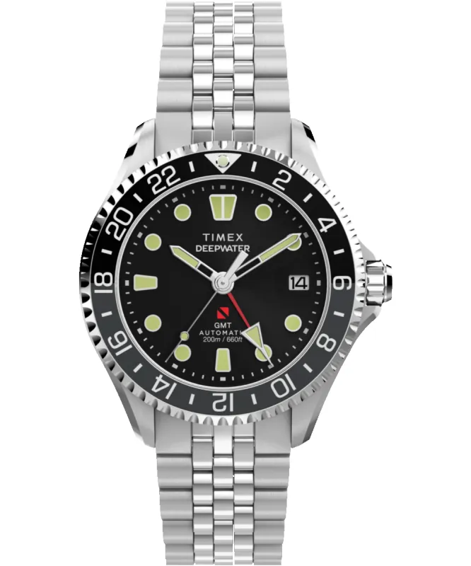 Deepwater Meridian 200 Automatic GMT 42mm Stainless Steel Bracelet Watch made by Timex