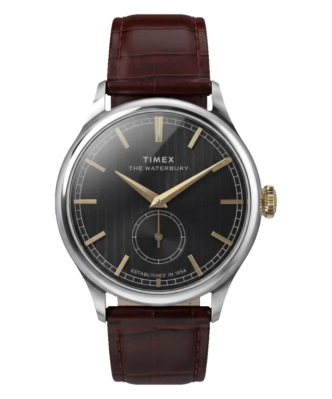 Waterbury Classic 39mm Leather Strap Watch made by Timex