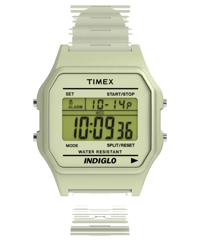 Timex T80 Glow in the Dark 34mm Resin Strap Watch made by Timex