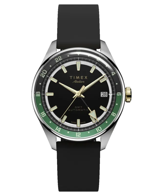 Timex Atelier GMT Première M1a 38mm Swiss Made Automatic NBR Synthetic Rubber Strap made by Timex