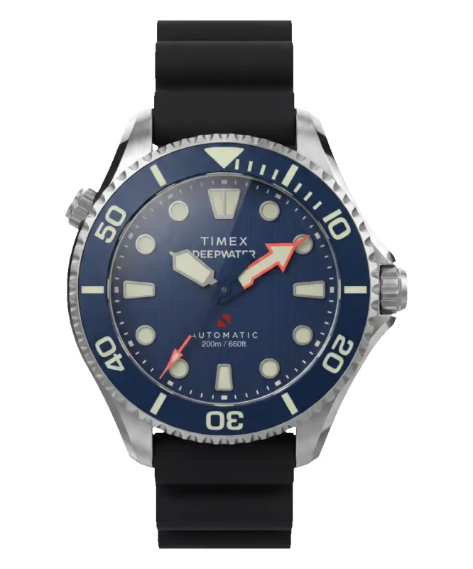 Deepwater Meridian 200 HEV Automatic 44mm HNBR Synthetic Rubber Strap Watch made by Timex