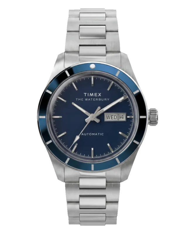 Waterbury Heritage Automatic 39mm Stainless Steel Bracelet Watch made by Timex