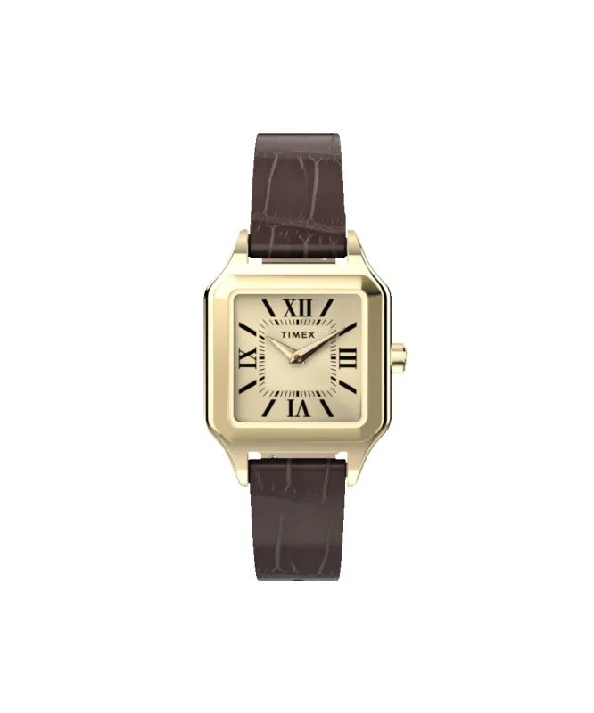 Addison 23mm Leather Strap Watch made by Timex