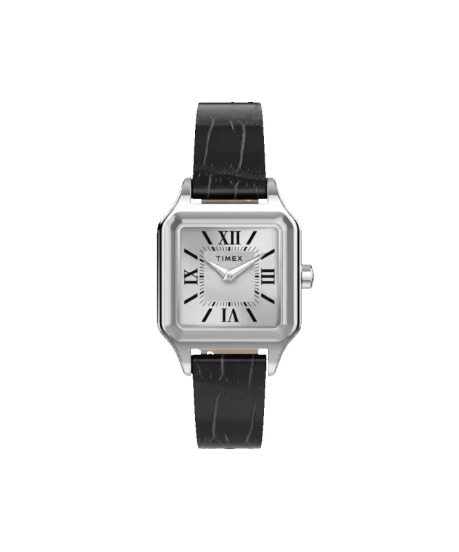 Addison 23mm Leather Strap Watch made by Timex