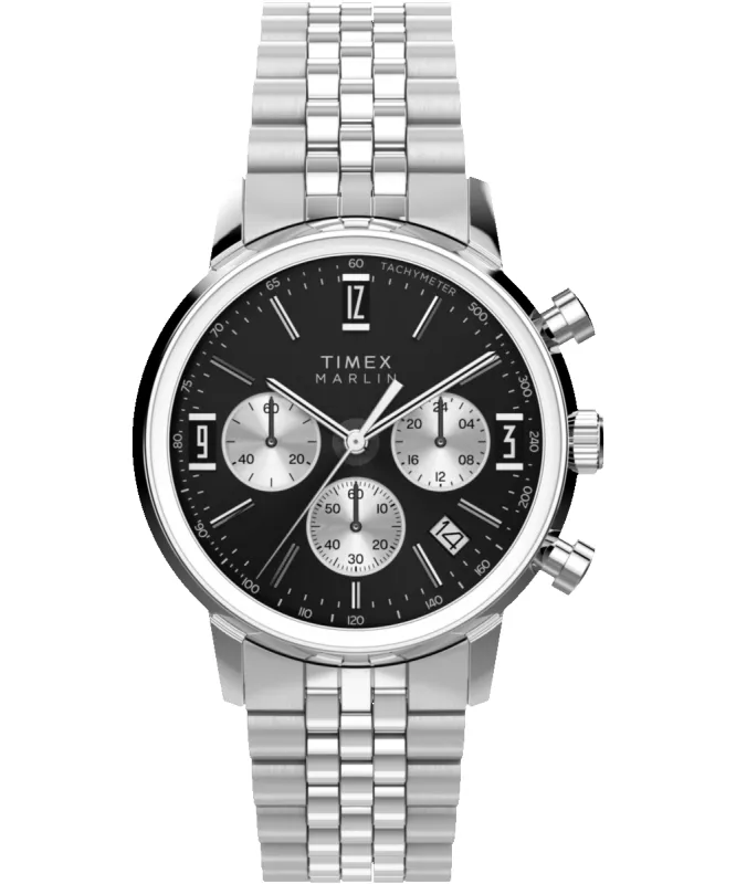 Marlin® Quartz Chronograph 40mm Stainless Steel Bracelet Watch made by Timex