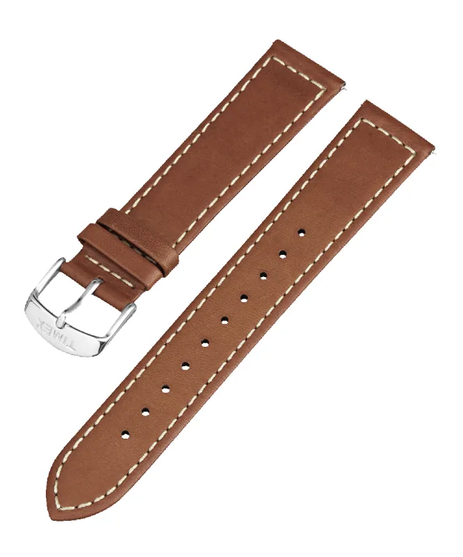 Brown Two-Piece Stitched Leather Strap sold by Timex