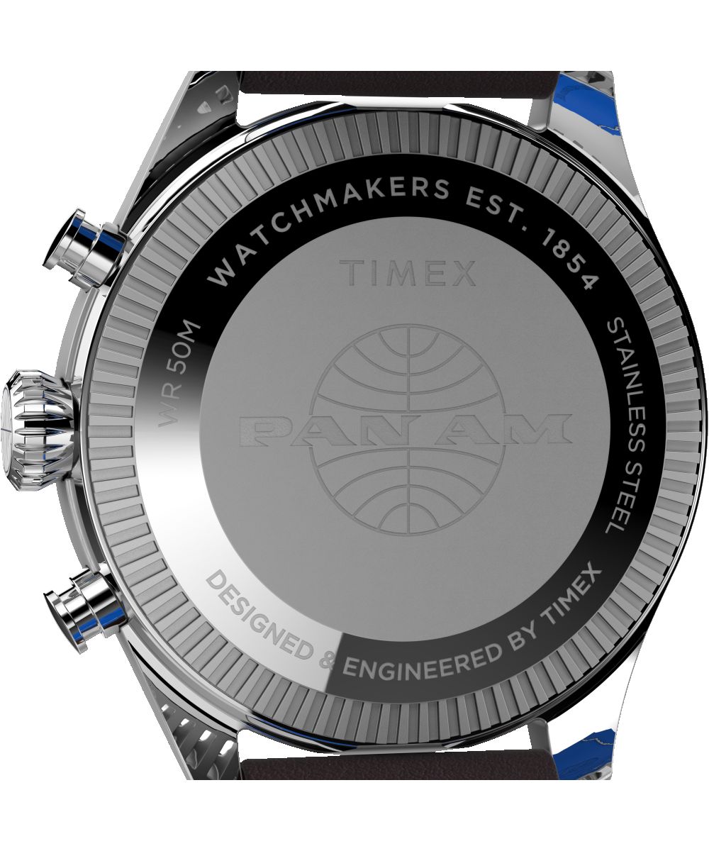 Timex X Pan Am Chronograph 42mm Leather Strap Watch sold by Timex product image thumbnail 4