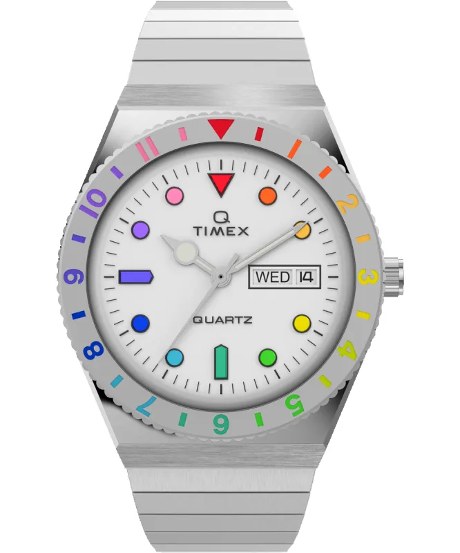 Q Timex Rainbow 36mm Stainless Steel Expansion Band Watch sold by Timex