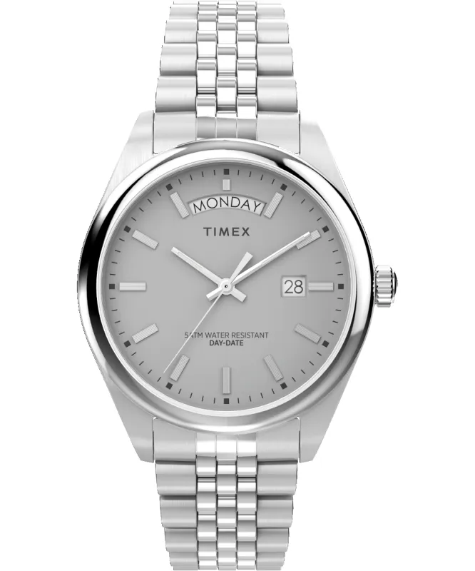 Timex Legacy Day and Date 41mm Stainless Steel Bracelet Watch sold by Timex