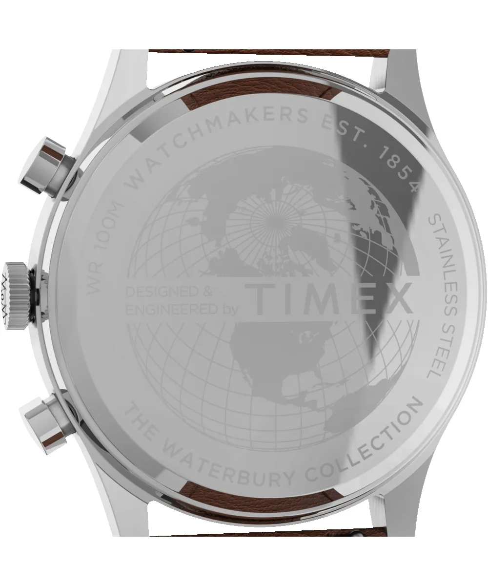 Waterbury Traditional Chronograph 42mm Leather Strap Watch sold by Timex product image thumbnail 4