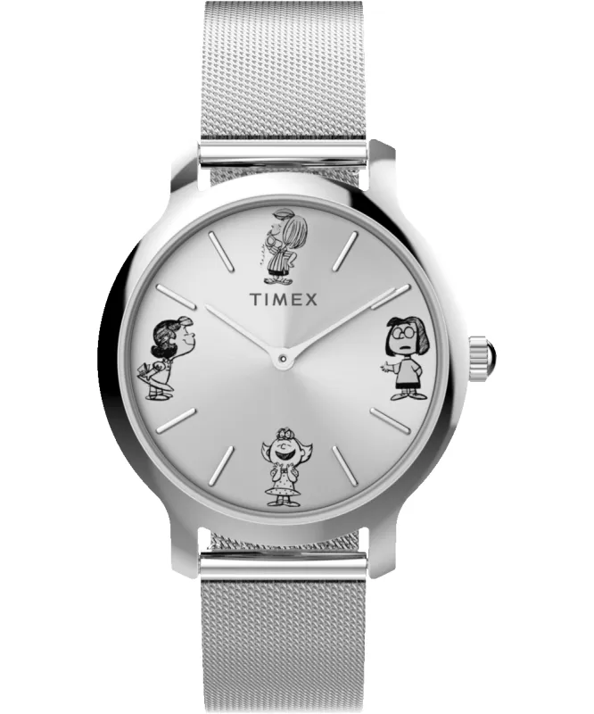 Transcend x Peanuts Sketch 31mm Stainless Steel Mesh Band Watch sold by Timex
