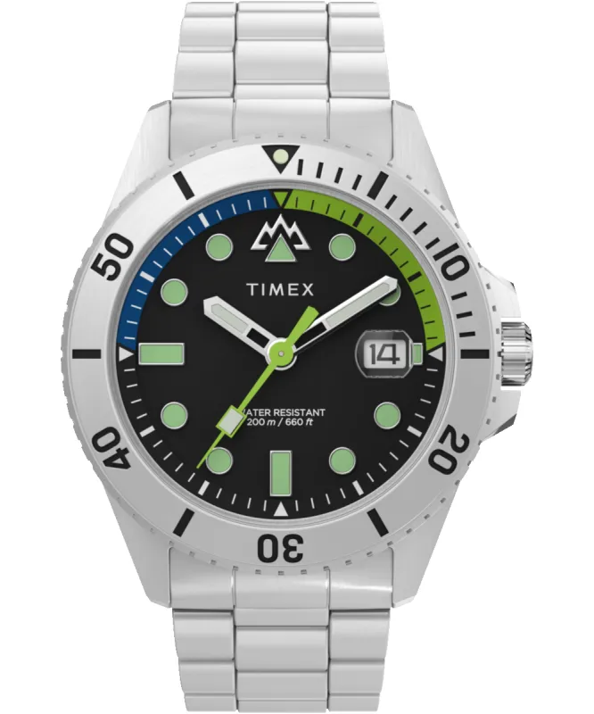 Expedition North® Anchorage 42mm Stainless Steel Bracelet Watch made by Timex