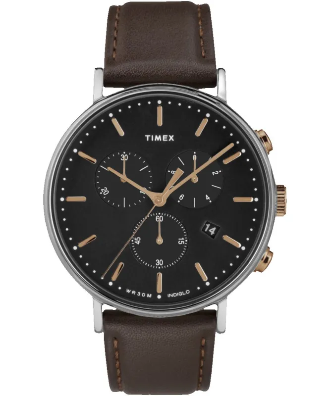 Fairfield Chronograph 41mm Leather Strap Watch sold by Timex