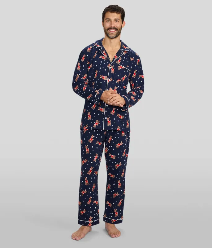 Men's Rudolph Lapel Pajama Set sold by Tipsy Elves