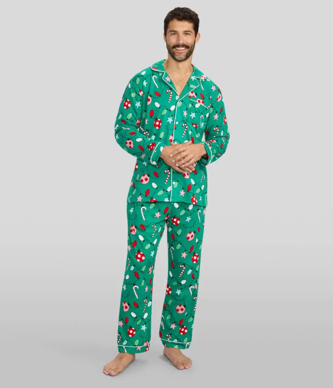 Men's Holly Jolly Lapel Pajama Set sold by Tipsy Elves