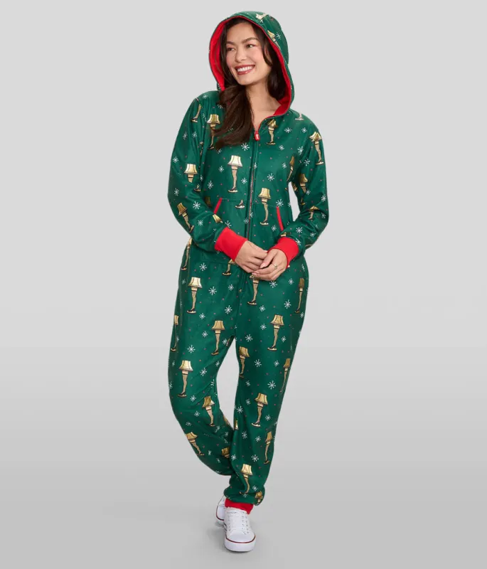 Women's Christmas Story Leg Lamp Jumpsuit sold by Tipsy Elves