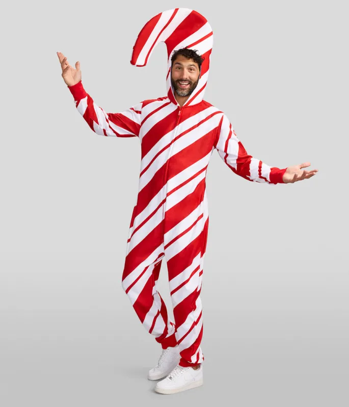 Men's Candy Cane Jumpsuit sold by Tipsy Elves