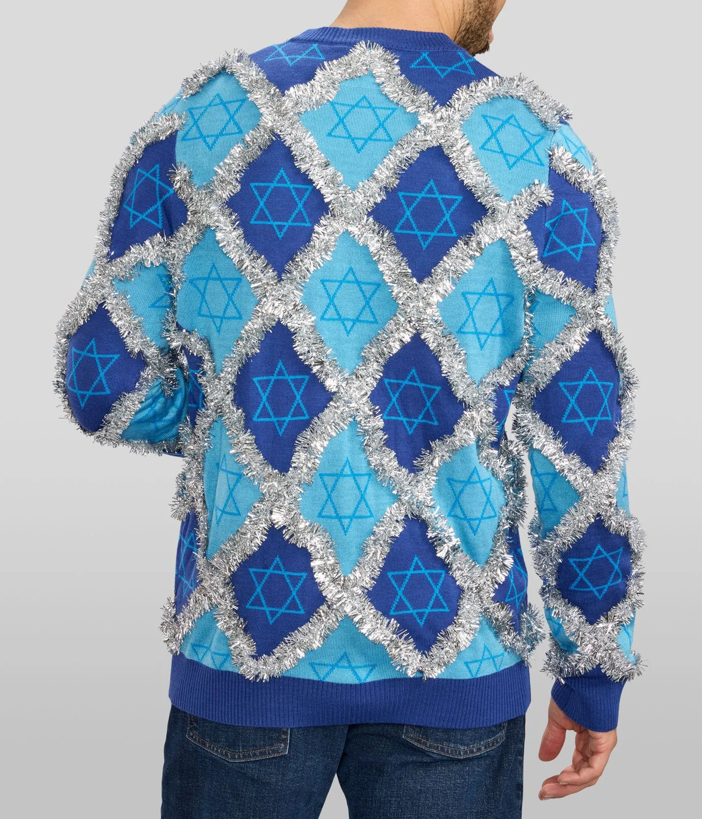 Men's Hanukkah Tinsel Sweater sold by Tipsy Elves product image thumbnail 2