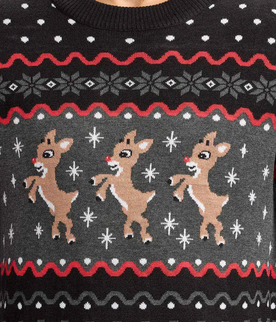 Men's Dark Fair Isle Rudolph Ugly Christmas Sweater sold by Tipsy Elves product image thumbnail 3