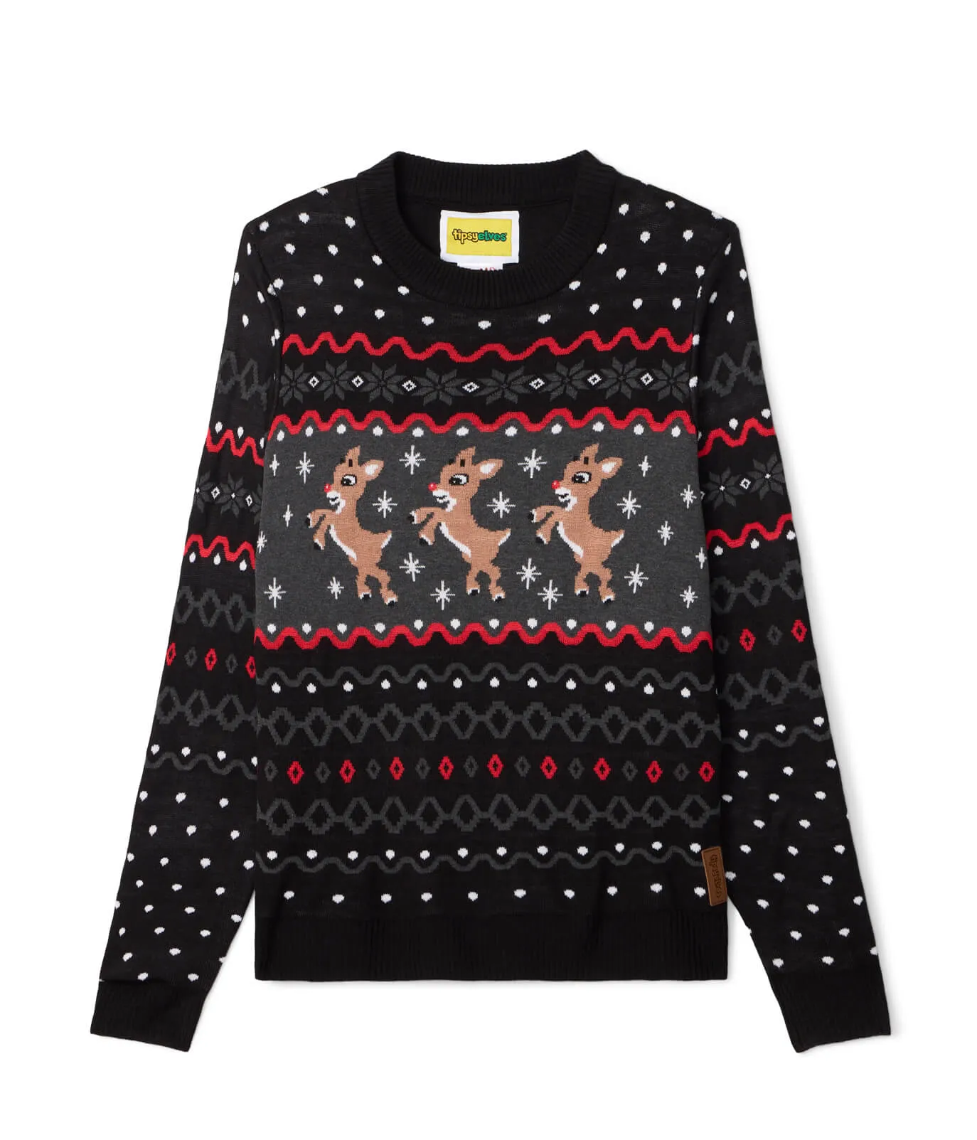 Men's Dark Fair Isle Rudolph Ugly Christmas Sweater sold by Tipsy Elves product image thumbnail 5
