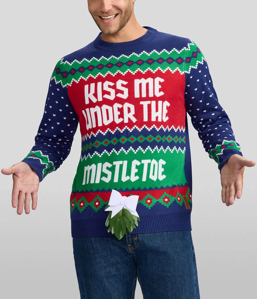 Men's Kiss Under the Mistletoe Ugly Christmas Sweater sold by Tipsy Elves product image thumbnail 2