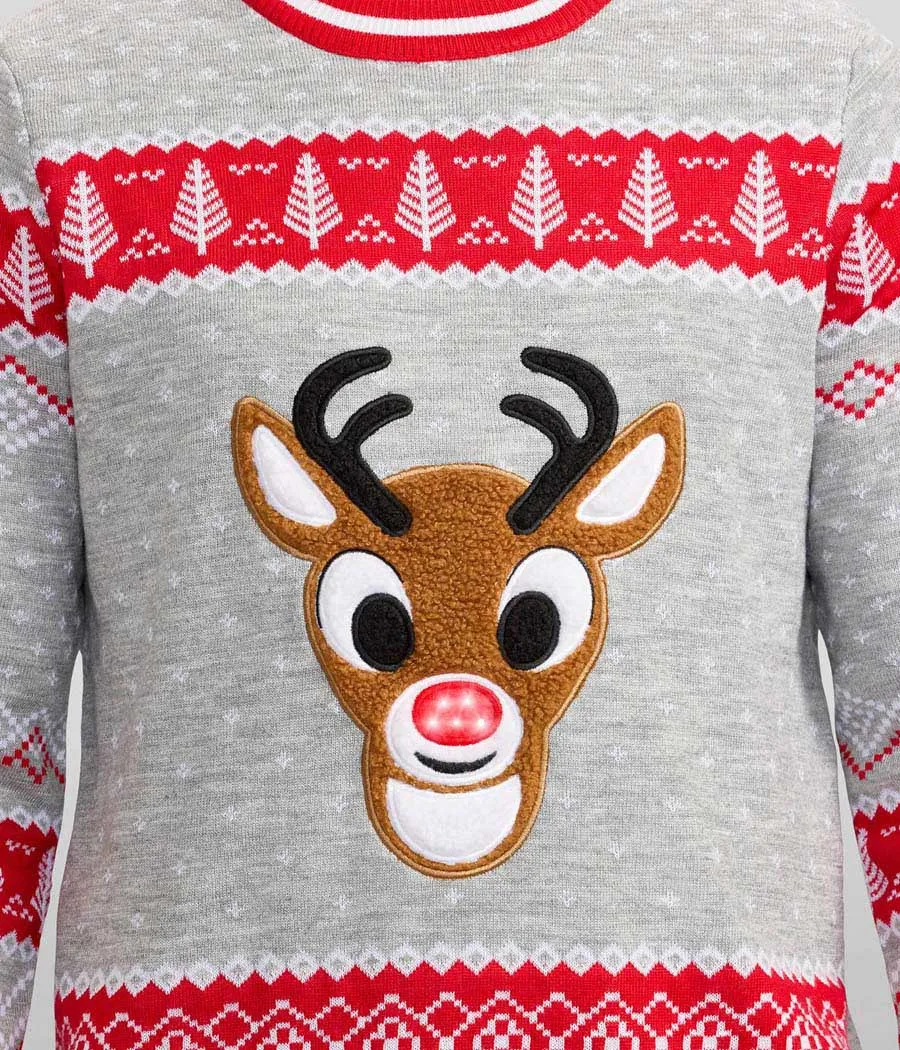 Men's Rudolph Light Up Ugly Christmas Sweater sold by Tipsy Elves product image thumbnail 3