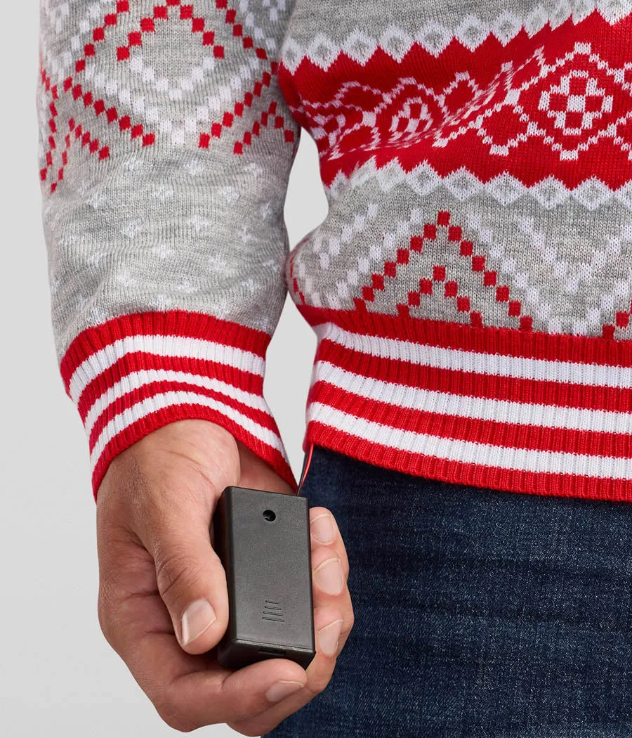 Men's Rudolph Light Up Ugly Christmas Sweater sold by Tipsy Elves product image thumbnail 4