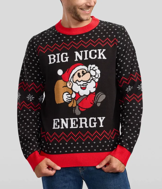 Men's Big Nick Energy Ugly Christmas Sweater made by Tipsy Elves