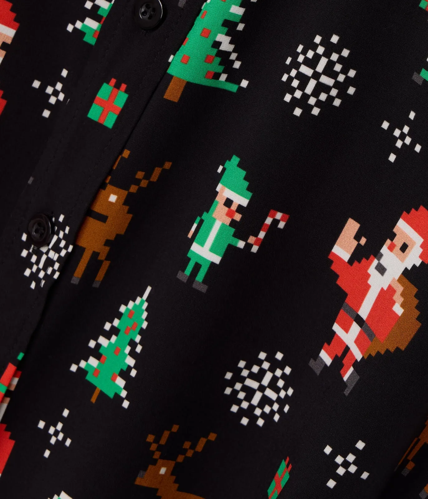 Men's 8-Bit Santa Button Down Shirt sold by Tipsy Elves product image thumbnail 5