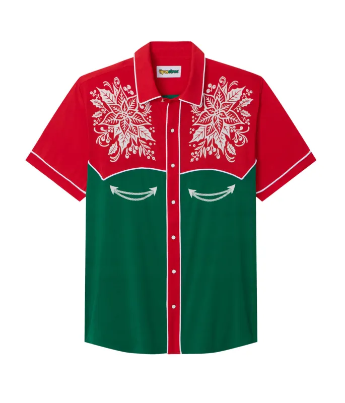 Men's Christmas Cowboy Button Down Shirt sold by Tipsy Elves