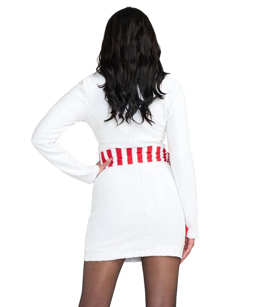 Women's Snowman Scarf Sequin Dress sold by Tipsy Elves product image thumbnail 3