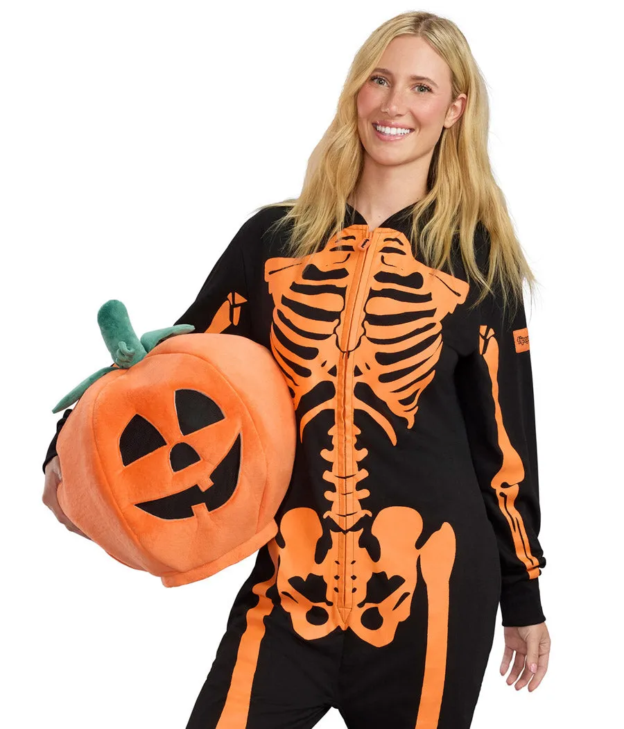Women's Pumpkin Head Skeleton Costume sold by Tipsy Elves