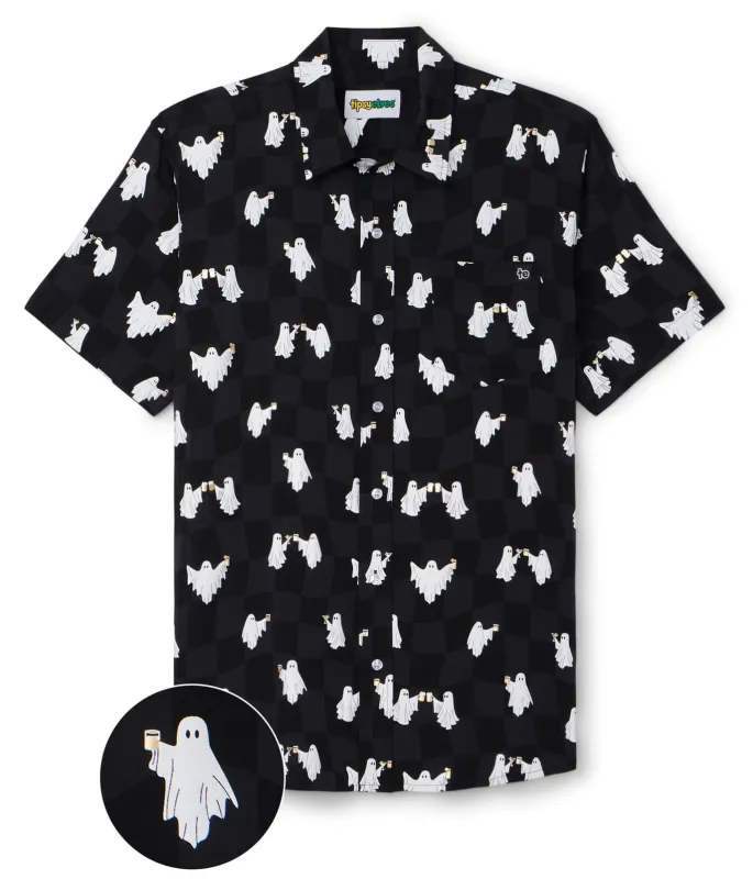 Men's BOOze Ghost Button Down Shirt made by Tipsy Elves