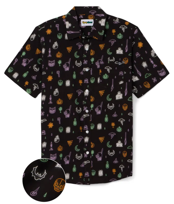 Men's Black Magic Button Down Shirt made by Tipsy Elves