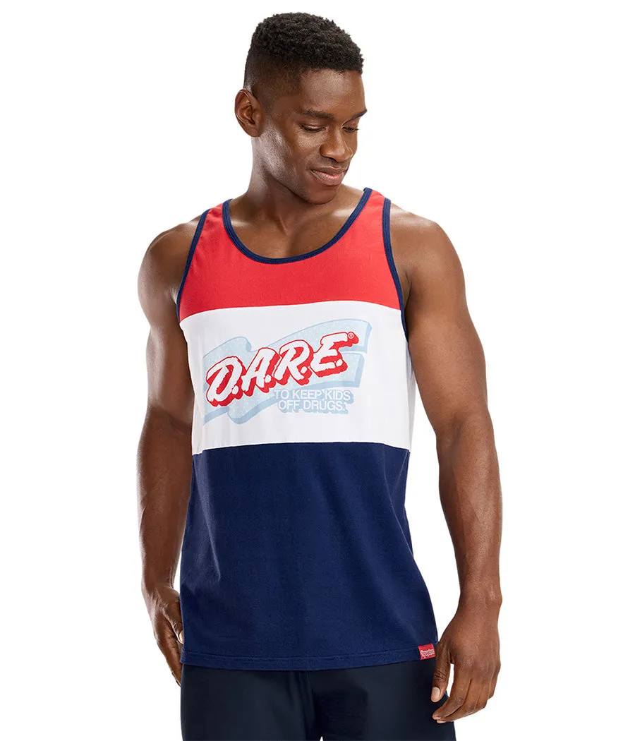 Men's Declaration of DARE Tank Top (Blue) sold by Tipsy Elves product image thumbnail 3