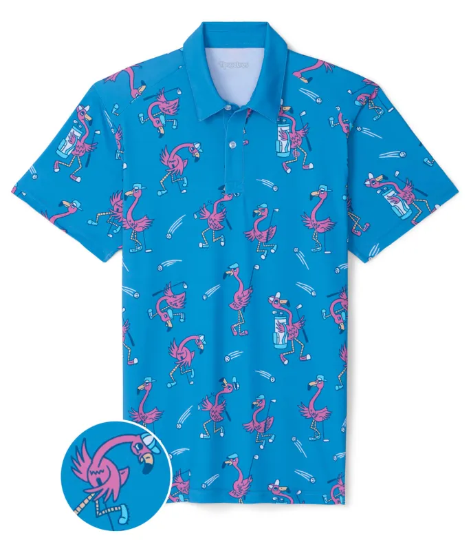 Men's Flamingo Fiasco Golf Polo sold by Tipsy Elves