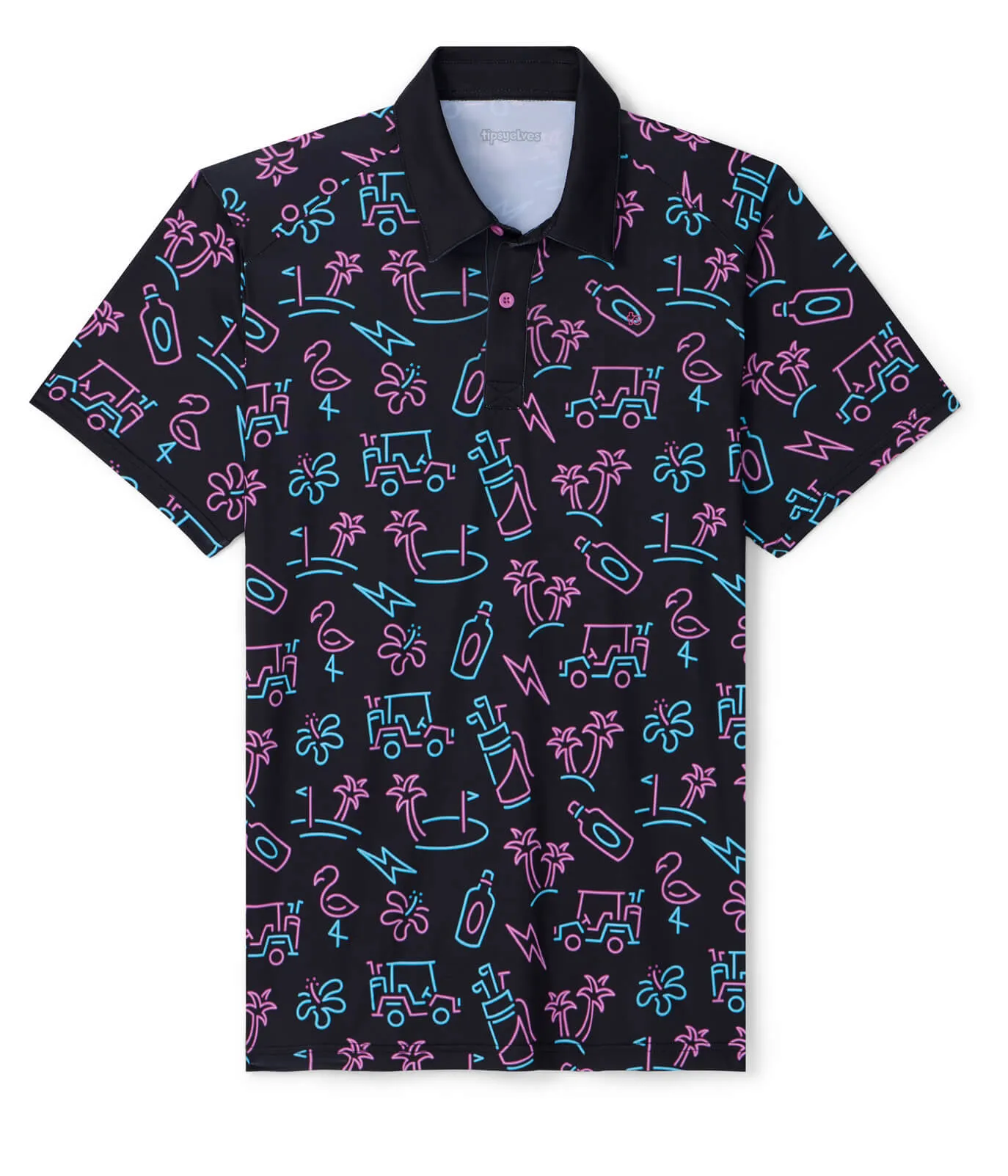 Men's Glowing Game Golf Polo sold by Tipsy Elves product image thumbnail 5