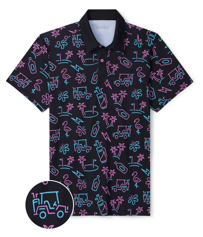 Men's Glowing Game Golf Polo sold by Tipsy Elves