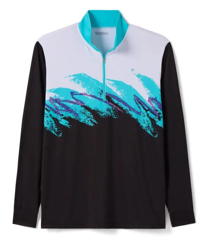 Men's Midnight Rip 'N Sip Golf Quarter Zip Pullover made by Tipsy Elves