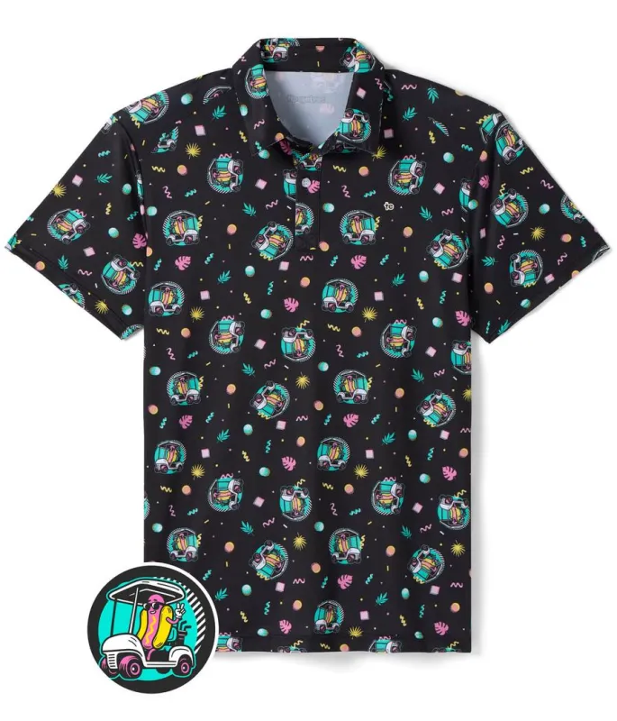 Men's Cart Dog Golf Polo sold by Tipsy Elves