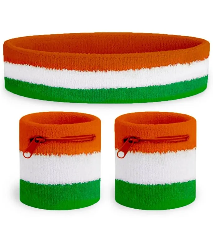 Irish Flag Zippered Sweatband Set sold by Tipsy Elves