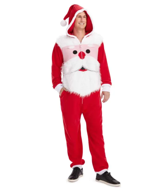 Men's Santa's Close Up Jumpsuit sold by Tipsy Elves