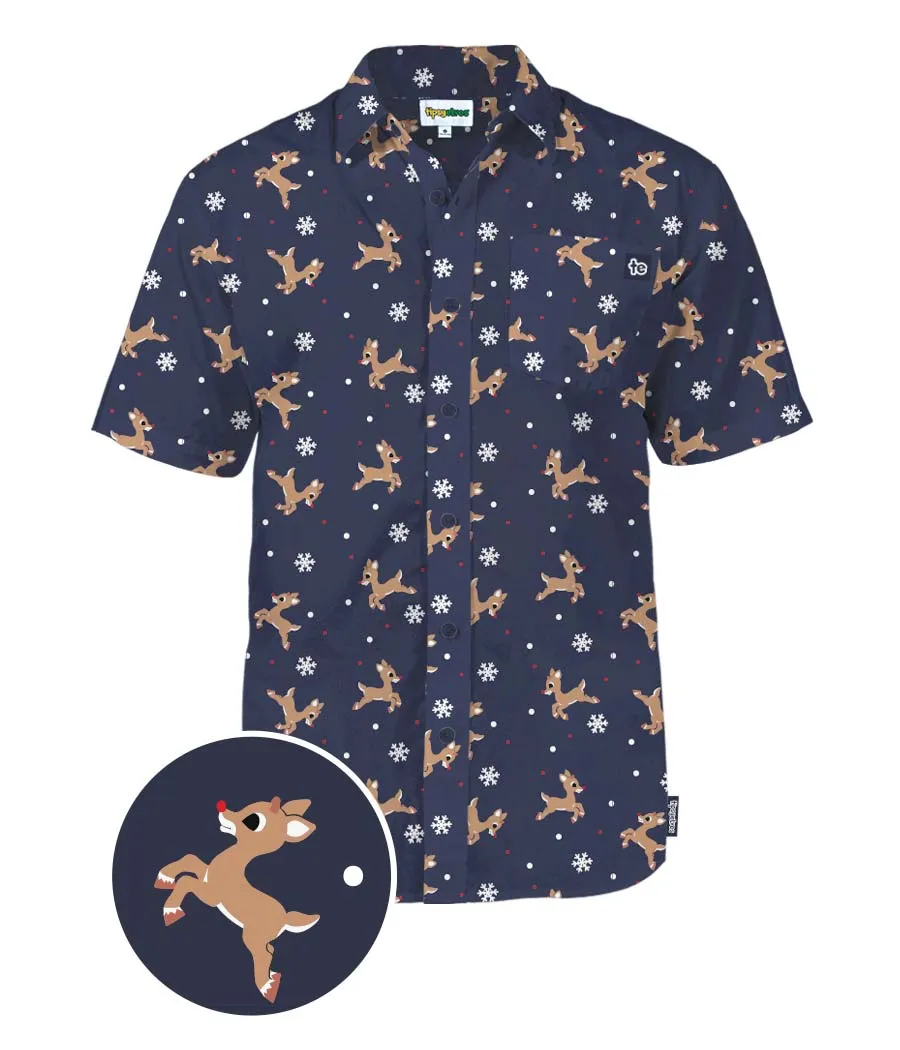 Men's Rudolph Button Down Shirt sold by Tipsy Elves